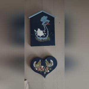Hand painted wooden wall decor